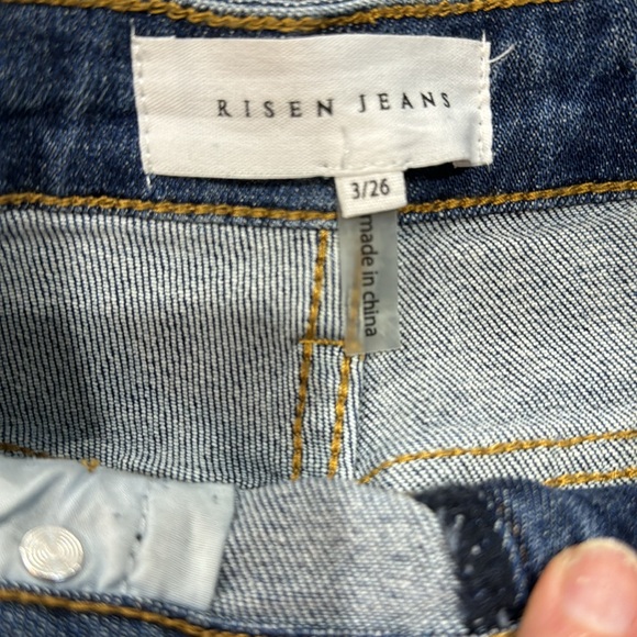 Risen Shimmer Straight Leg Ankle Cropped Jeans - Picture 5 of 6